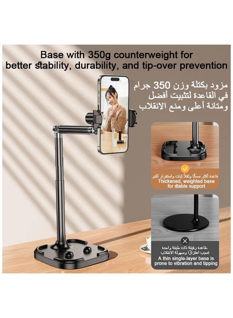 Bamboo Portable Mobile Stand, Adjustable Phone Stand height 24-36 cm, 360-Degree Universal Phone Holder, Mobile Phone Holder for All Phone - Image 4