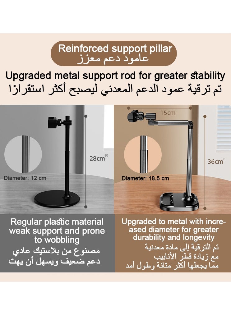 Bamboo Portable Mobile Stand, Adjustable Phone Stand height 24-36 cm, 360-Degree Universal Phone Holder, Mobile Phone Holder for All Phone - Image 5