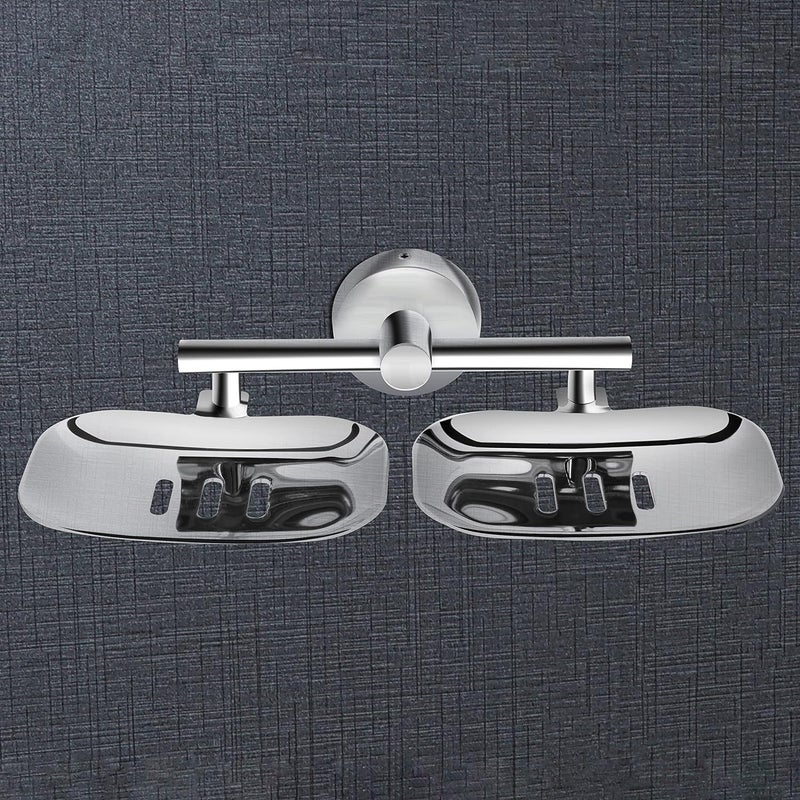Planet 304 Grade Stainless Steel Rectangular Double Soap Holder for BathroomSoap DishBathroom Soap StandBathroom Accessories Siver Chrome - Image 4