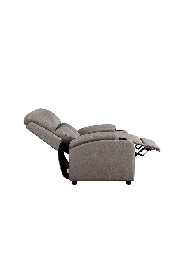 DANUBE HOME Mystic 1 Seater Fabric Pushback Recliner With Cup Holder Relaxing Chair Modern Design One Seat Sofas Comfortable Living Room Furniture L 83 x W 93 x H 103 cm Oatmeal  - Image 5