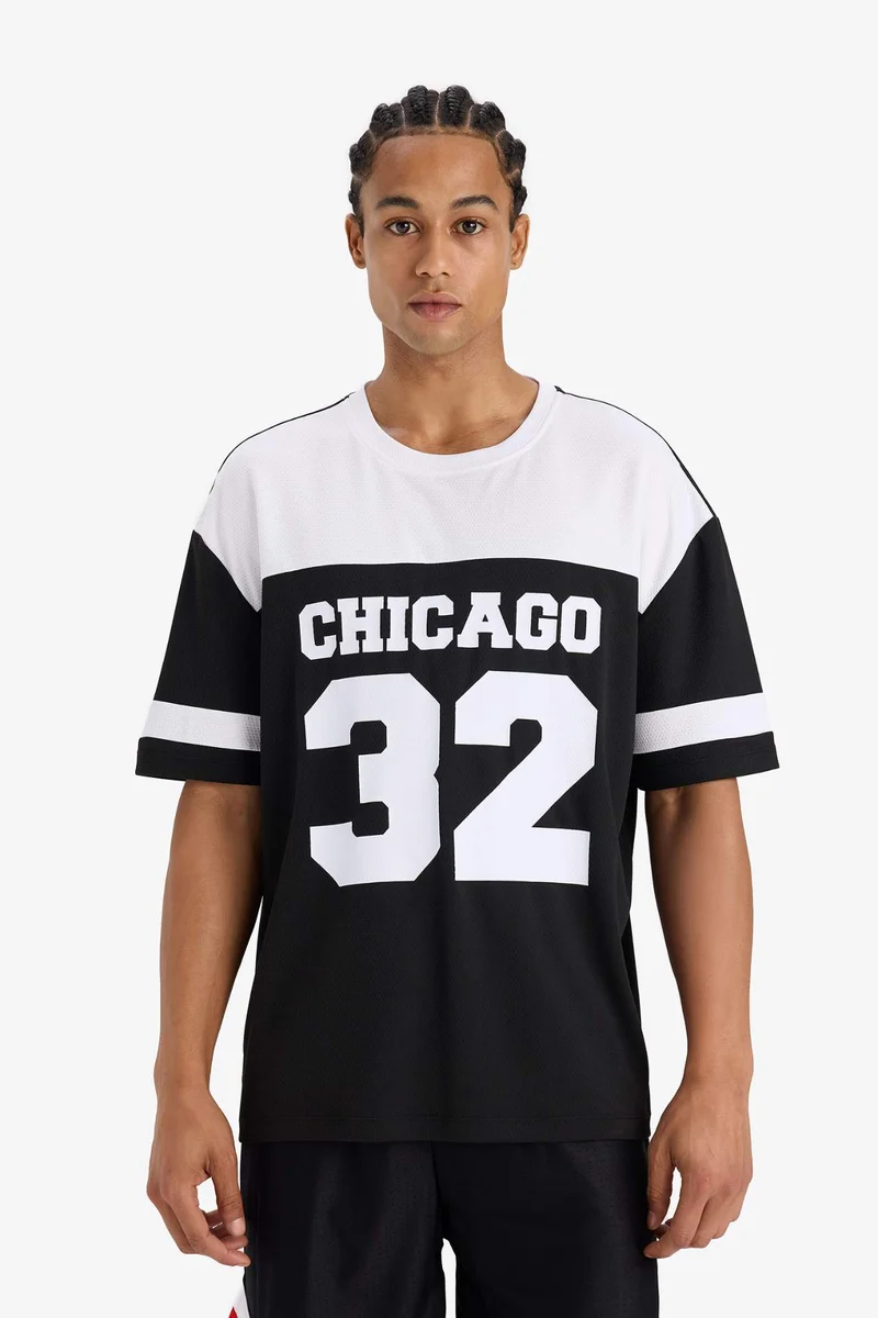 Defacto  DeFactoFit Oversize Fit Crew Neck Printed Sports T-Shirt for Men | Best Price UAE