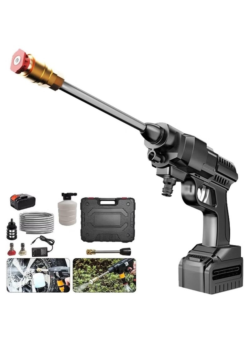 Denx Cordless High Pressure Electric Washer, Portable Car Washer Pressure Pump, Strong Water Pressure, Long Battery Life, 6 Spray Modes Nozzle, Soap Bottle, Long Water Pipe, Multiple Uses | 180W | Dx 1800  - Image 1
