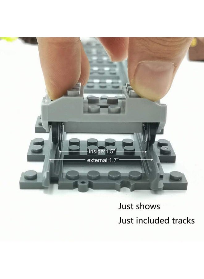 ZHX 56pcs City Train Tracks Toy Straight and Flexible Train Track Railway Extension Building Set Block Toy Compatible with Major Brand (36 Straight and 20 Flexible) - Image 5