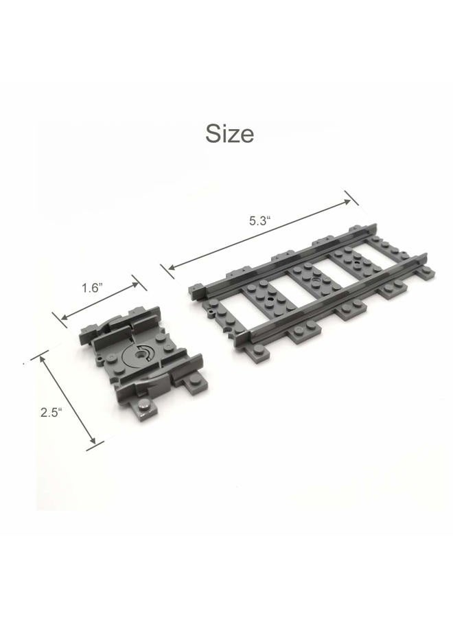 ZHX 56pcs City Train Tracks Toy Straight and Flexible Train Track Railway Extension Building Set Block Toy Compatible with Major Brand (36 Straight and 20 Flexible) - Image 4