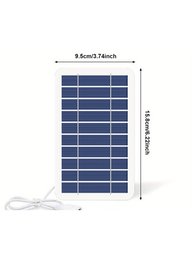 Portable Solar Panel Charger, 2W 5V Polycrystalline Solar Cell for Smartphones & Devices, Outdoor Camping - Image 3