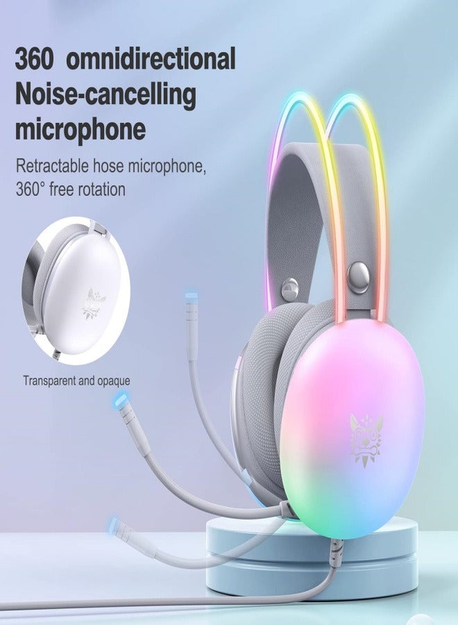 "Gradient Dynamic Light Headset Computer gaming headset for PS5/PS4/XSeries/Xone/NSwitch/PC Grey "  - Image 3