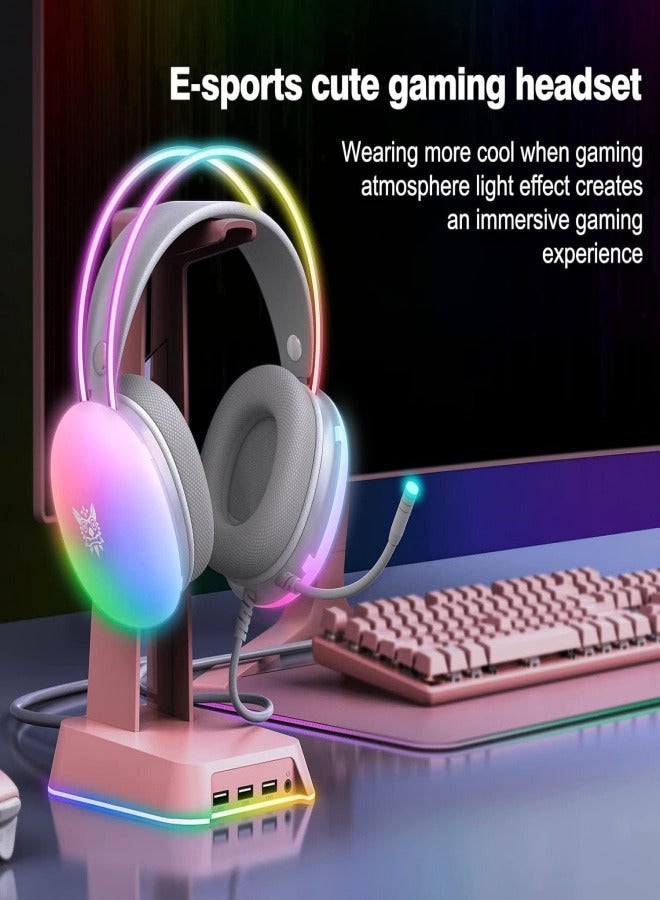 "Gradient Dynamic Light Headset Computer gaming headset for PS5/PS4/XSeries/Xone/NSwitch/PC Grey "  - Image 5