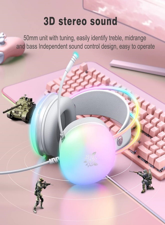 "Gradient Dynamic Light Headset Computer gaming headset for PS5/PS4/XSeries/Xone/NSwitch/PC Grey "  - Image 4