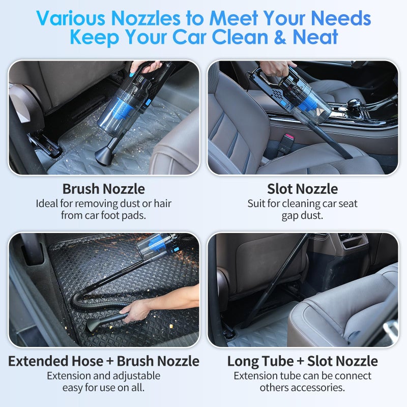 NIKCOSMK 17pcs Car Detailing Kit Interior Cleaner, Car Interior Cleaning Kit with Handheld Car Vacuum, Car Detailing Brushes, Windshield Cleaning Tool, Car Cleaning Supplies, Car Accessories for Men, Women - Image 3