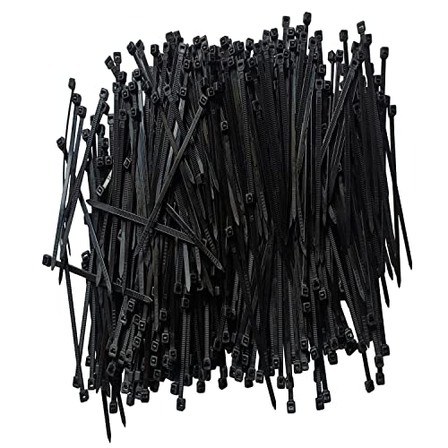 BBDOU Zip Ties 6 inch 1000 pcs Cable Zip Ties with 18 Pounds Tensile Strength, Black Cable Ties, Self-Locking Nylon Tie Wraps for Indoor and Outdoor (6 inch 1000 pcs, Black) - Image 1