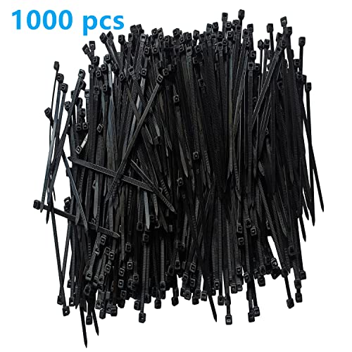 BBDOU Zip Ties 6 inch 1000 pcs Cable Zip Ties with 18 Pounds Tensile Strength, Black Cable Ties, Self-Locking Nylon Tie Wraps for Indoor and Outdoor (6 inch 1000 pcs, Black) - Image 5