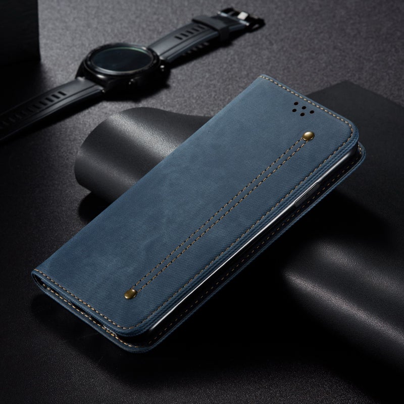 HuHa Case Cover For Nothing Phone 2A Denim Texture Casual Style Flip Leather Case(Blue) - Image 2