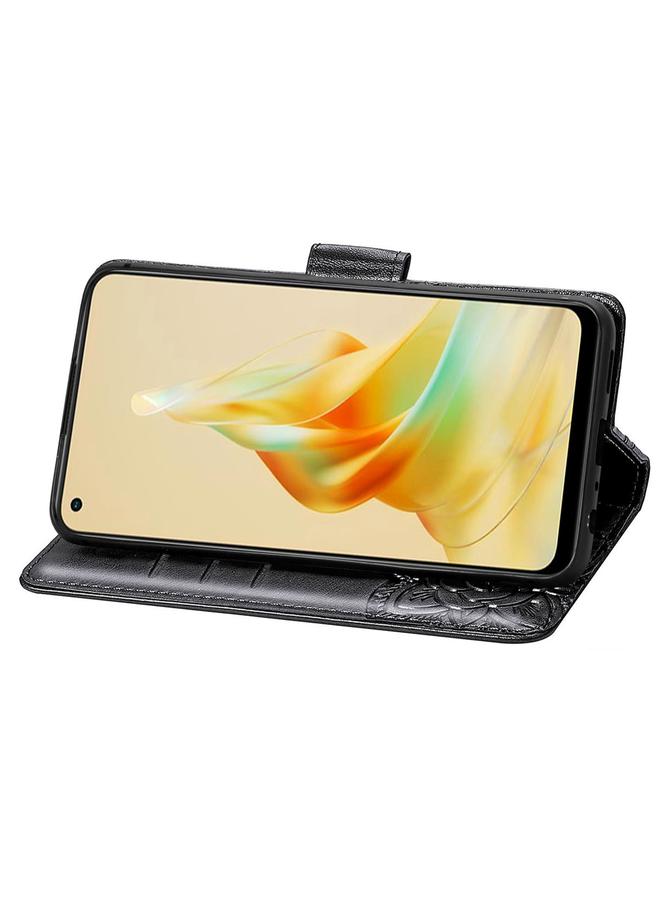 S-TOP Case For OPPO Reno8 T 4G Butterfly Love Flower Embossed Leather Phone Case - Image 4