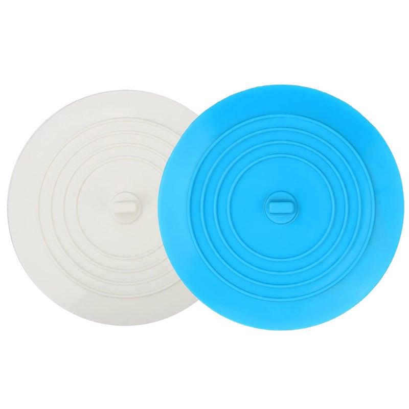 V-TOP Tub Stopper 2 Pack, 6 inches Large Silicone Drain Plug Hair Stopper Flat Suction Cover for Kitchen Bathroom and Laundry - Image 1