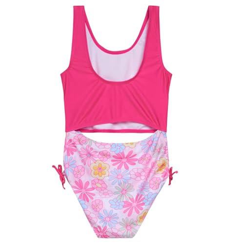 Barbie Little Girls UPF 50+ One Piece Bathing Suit Hot Pink 7-8 - Image 5
