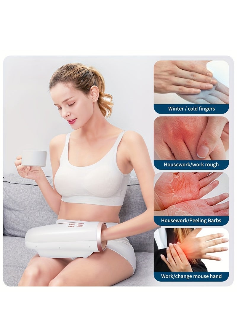 XiuWoo Wireless Hand Massager with Compression and Heat, USB Rechargeable, Perfect Gift for Men and Women, Ideal for Mother's Day or Birthday, White  - Image 5
