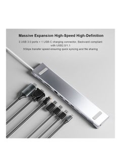 NIBEMINENT USB C Hub Multiport Adapter Silver  - Image 5