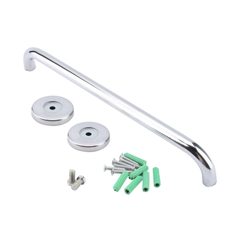 White Stainless Steel Grab Bar - Twist To Lock Cover Plates Easy Installation Bathroom Safety Bar for Elderly Handicap Senior Fall Prevention - Image 1