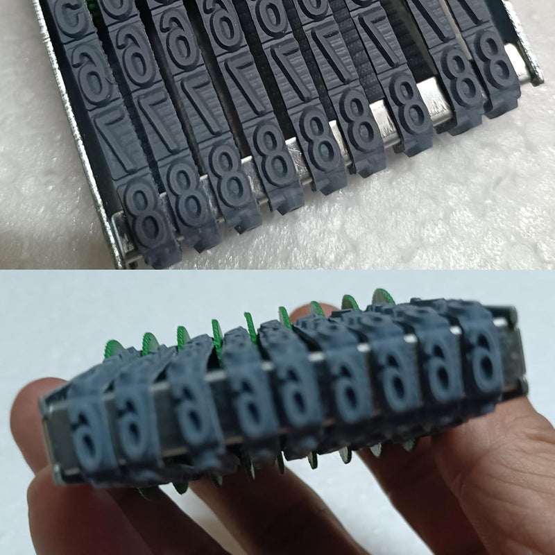 zeng 9 Digit Adjustable Number Stamp, with Number 0-9 and Symbols, Rubber Rolling Office Business Stamp, Supermarket & School Supplies, Multicolor - Image 5