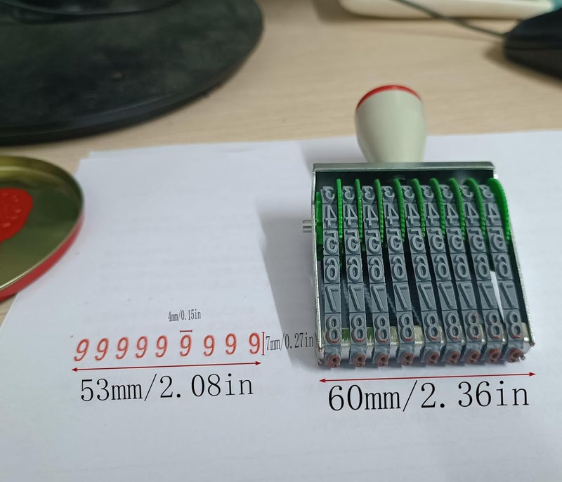zeng 9 Digit Adjustable Number Stamp, with Number 0-9 and Symbols, Rubber Rolling Office Business Stamp, Supermarket & School Supplies, Multicolor - Image 4