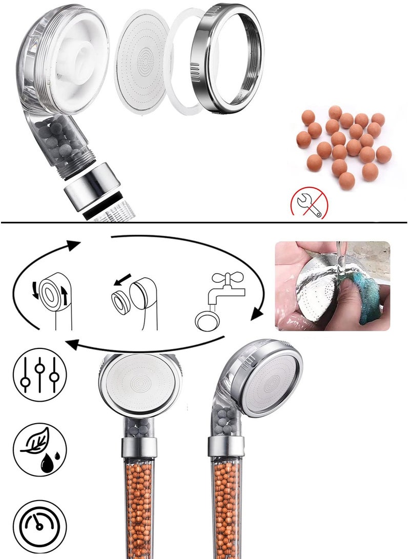 Handheld Shower Head High Pressure Water Saving with Negative Ion Tourmaline Filter 8.5 Inches Filtered Showerhead for Spa Experience Dry Skin & Haircare - Image 1