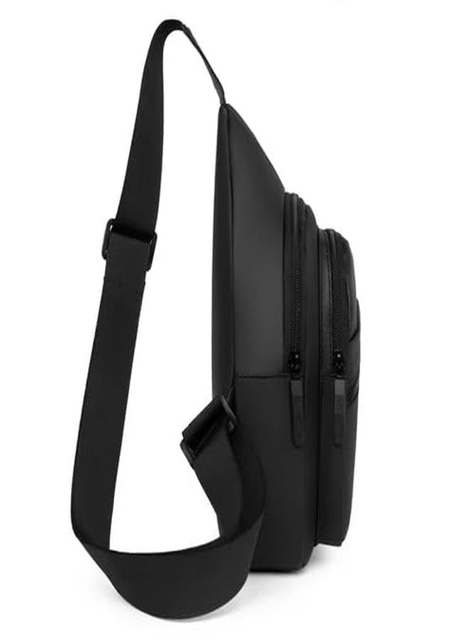 ristoss Urban Sling backpack Polyurethane Zipper Closure Type with 20 Liter Capacity Bag_1080_BLACK - Image 5