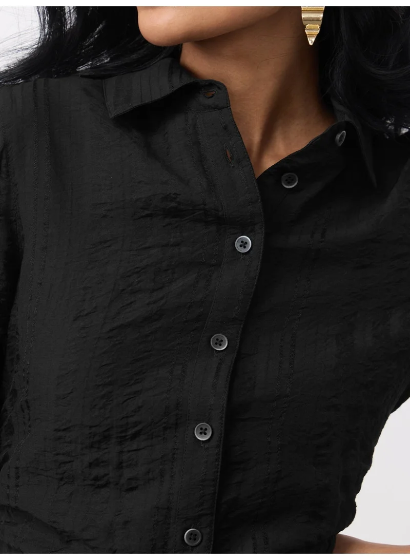 The Souled Store  Textured Shirt: Aura  | Best Price UAE