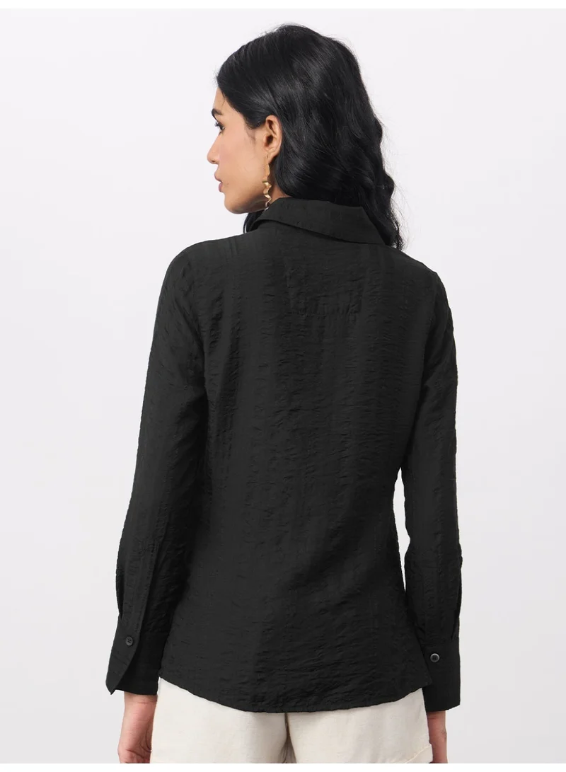 The Souled Store  Textured Shirt: Aura  | Best Price UAE