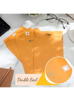 Teling 300 Pcs 6 X 9 Manilla Envelopes Clasp Envelope Kraft Catalog Envelope With Clasps Closure For Storing Mailing 28 Lb Kraft Paper Envelope For Office Document Business School Home (Yellow)  - Image 4