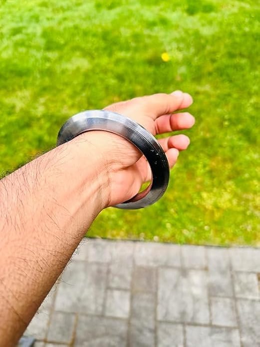 TEYRAH Chakri Style Kada Sarb Loh Punjabi Sikh Kara For Men Wrist Accessory Punjab Kara Sarbloh Pure Iron Kadha For Men Sikhism Accessory 200 Gram (Inner Diamater 6.5 CM) - Image 5