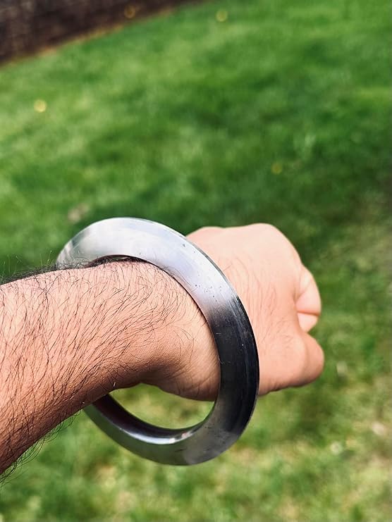 TEYRAH Chakri Style Kada Sarb Loh Punjabi Sikh Kara For Men Wrist Accessory Punjab Kara Sarbloh Pure Iron Kadha For Men Sikhism Accessory 200 Gram (Inner Diamater 6.5 CM) - Image 4