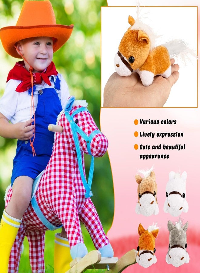 Flahard 16 Pcs 3.2 Inch Mini Stuffed Horse Horse Plush Animals Horse Party Favors Stuffed Horse with Detachable Chain for Farm Party Goodie Bag Fillers (4 Colors) - Image 3