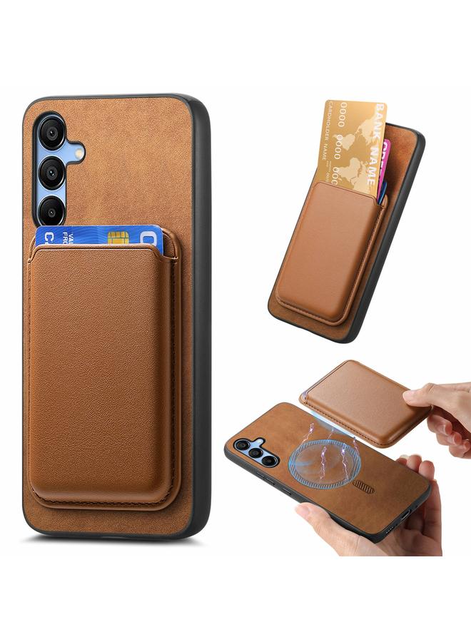 S-TOP Case For Samsung Galaxy A25 Retro Magsafe Card Bag PU Back Cover Phone Case - Image 1