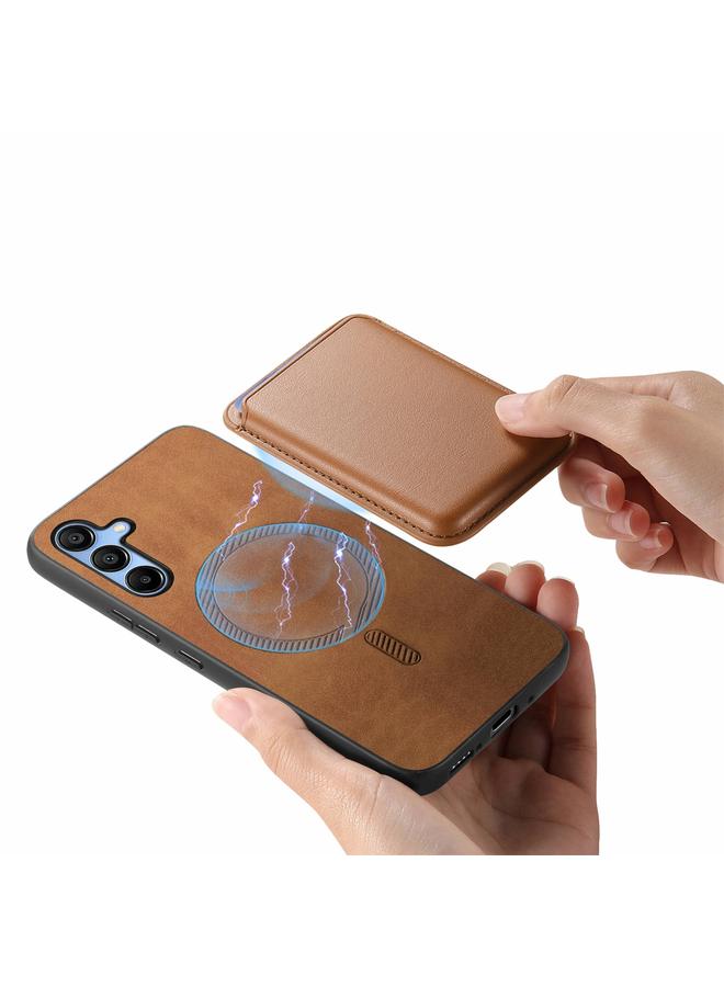 S-TOP Case For Samsung Galaxy A25 Retro Magsafe Card Bag PU Back Cover Phone Case - Image 3