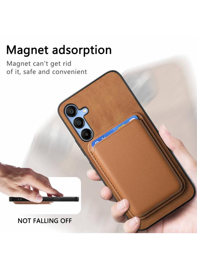 S-TOP Case For Samsung Galaxy A25 Retro Magsafe Card Bag PU Back Cover Phone Case - Image 5