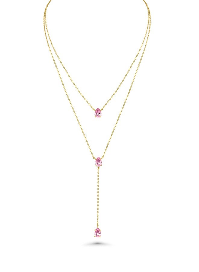SNGIA Long 18K Gold Plated Blue Green Red Layered Pendant Necklace For Women (Emerald, Ruby, Seafoam, Sky, Sapphire), Dainty Statement Birthstone Necklace Jewelry Gifts., Brass, No Gemstone - Image 1