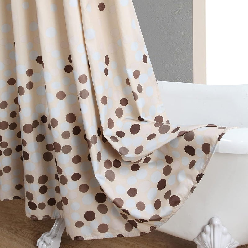BESTRIPES Fabric Shower Curtain, Sand Khaki Brown Ombre Polka Dot Shower Curtains for Bathroom, Waterproof Bathroom Curtains, 72" W x 72" H - Image 4
