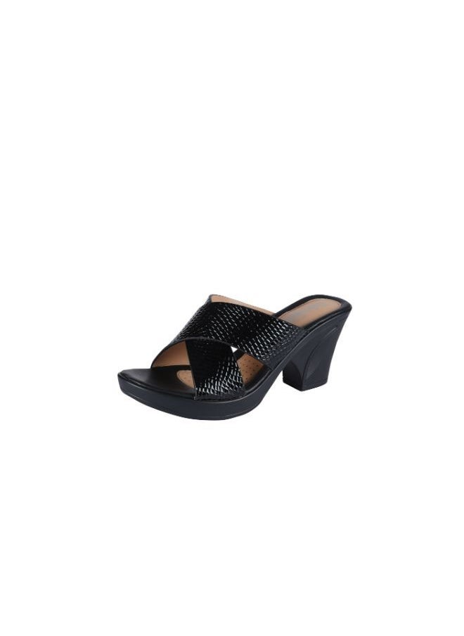 Michelle Morgan - 092-2425 Michelle Morgan Ladies Block Heel Sandals  19017-L12 Black 36 - Image 1