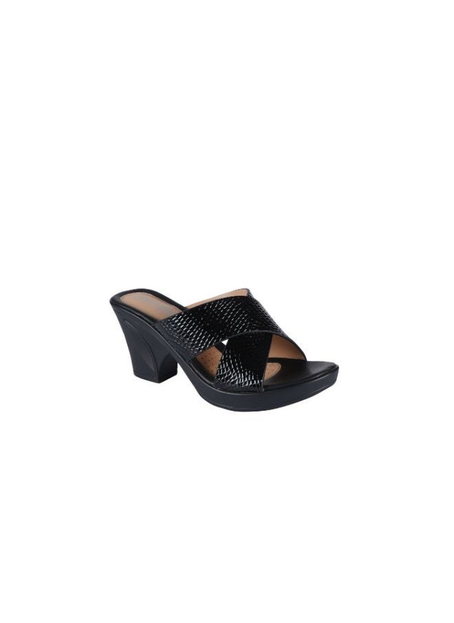 Michelle Morgan - 092-2425 Michelle Morgan Ladies Block Heel Sandals  19017-L12 Black 36 - Image 1