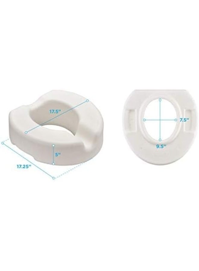 Raised Toilet Seat 5 Inch with Universal Fit, Elevated Bathroom Seat Riser with Secure Non-Slip Design, Comfortable Toilet Support for Daily Use - Image 4