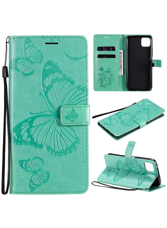 اس-توب جراب لهاتف Huawei Enjoy 20 5G بنقشة فراشات ثلاثية الأبعاد، جراب جلدي قلاب أفقي مع حامل وفتحة بطاقة ومحفظة - Image 1