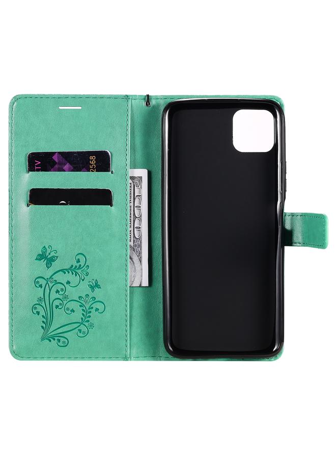 اس-توب جراب لهاتف Huawei Enjoy 20 5G بنقشة فراشات ثلاثية الأبعاد، جراب جلدي قلاب أفقي مع حامل وفتحة بطاقة ومحفظة - Image 4