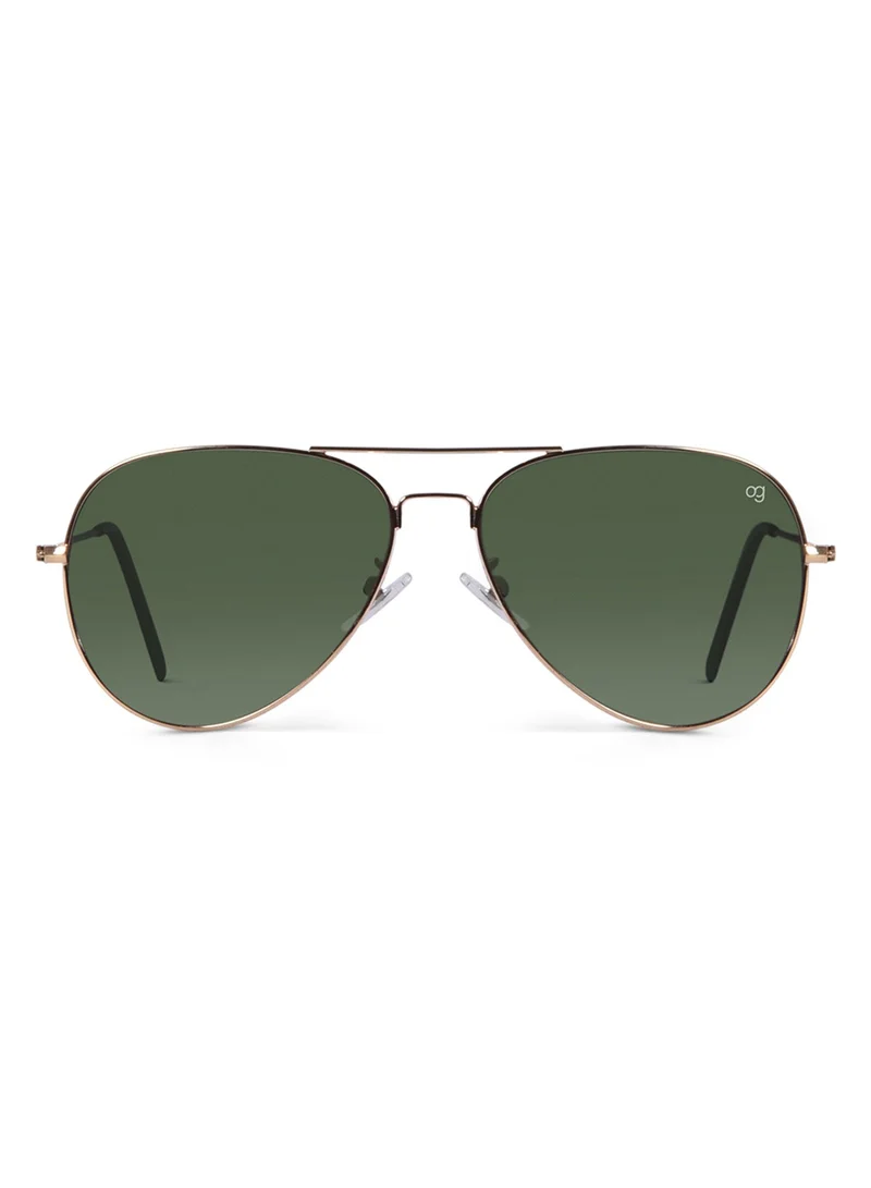 Woggles Stylish Green Aviator Polarized Sunglasses |Men & Women|100% UV Protection