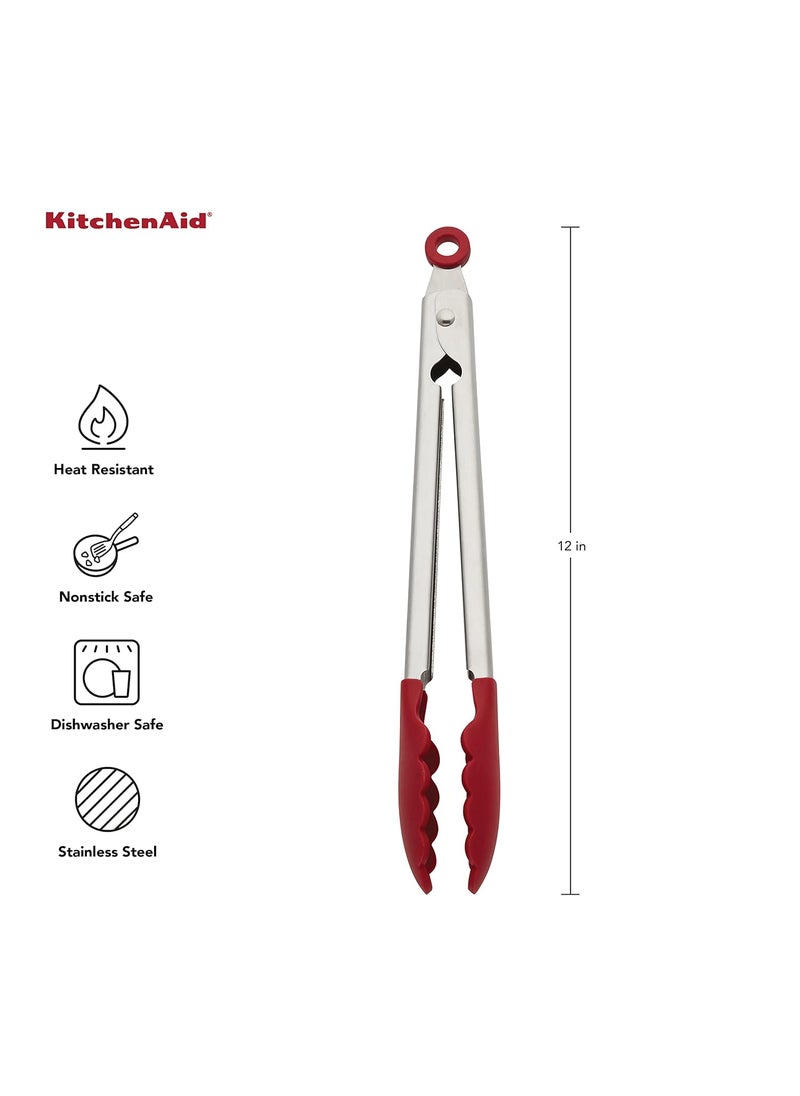 KitchenAid KitchenAid Silicone Stainless Steel Tongs 1026Inch Red  - Image 5