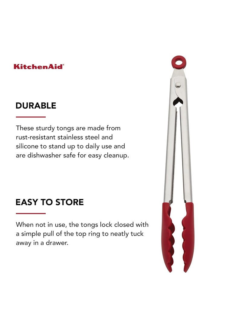 KitchenAid KitchenAid Silicone Stainless Steel Tongs 1026Inch Red  - Image 4