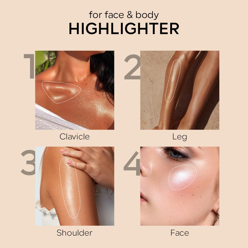 Ownest Body Luminizer, Waterproof Moisturizing and Glow Illuminator For Face & Body, Radiance All In One Makeup Highlighter, 1 Fl.Oz, Mood Glow - Image 5
