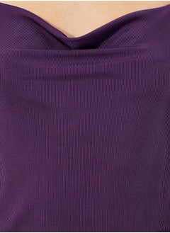 Styli Eyelash Lace Detail Side Split Slip Dress  - Image 3
