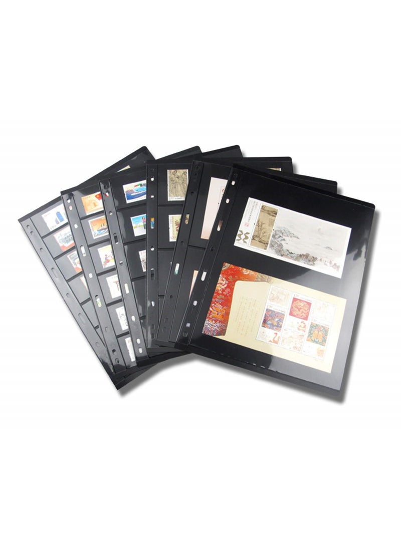 SYOSI - Stamp Pages for Stamp Album Binder, 10 Sheet (20 Page) 2 Rows Pages for Stamp Collectors, Professional Pack (2 Rows) Banknote Collection Book Coin Book, Coin Collection Book, Stamp Book Paper Pages - Image 1