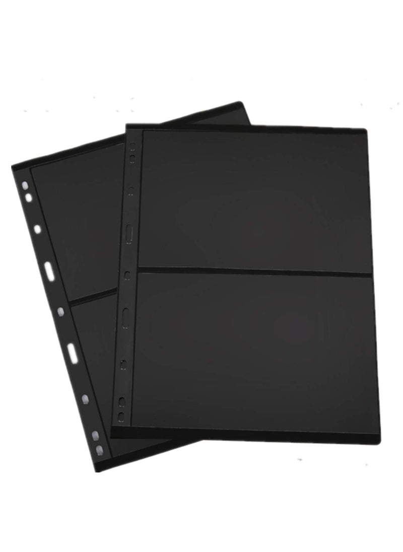 SYOSI - Stamp Pages for Stamp Album Binder, 10 Sheet (20 Page) 2 Rows Pages for Stamp Collectors, Professional Pack (2 Rows) Banknote Collection Book Coin Book, Coin Collection Book, Stamp Book Paper Pages - Image 1