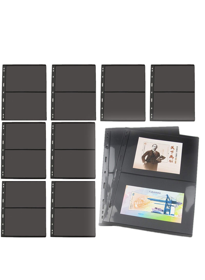 SYOSI - Stamp Pages for Stamp Album Binder, 10 Sheet (20 Page) 2 Rows Pages for Stamp Collectors, Professional Pack (2 Rows) Banknote Collection Book Coin Book, Coin Collection Book, Stamp Book Paper Pages - Image 1